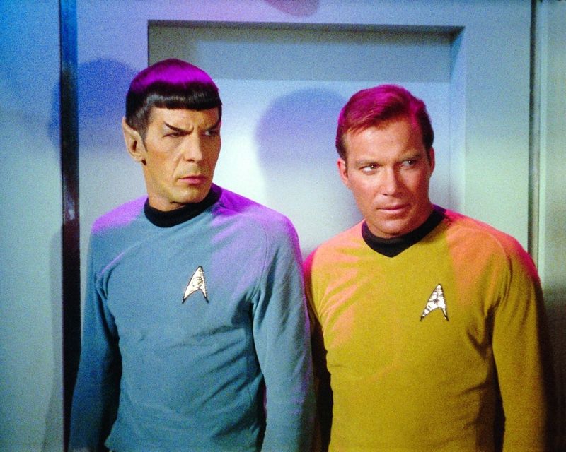 Leonard Nimoy (Mr. Spock, links) und William Shatner (Captain Kirk) spielten 1966-1969 zusammen in der Serie "Raumschiff Enterprise".