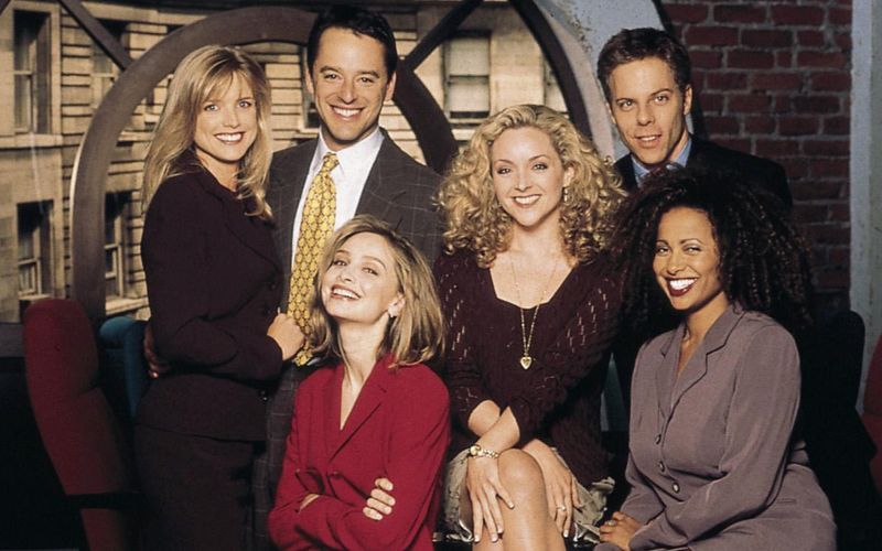 Ausgezeichnete Unterhaltung: Calista Flockhart (unten links) und der Cast von "Ally McBeal".