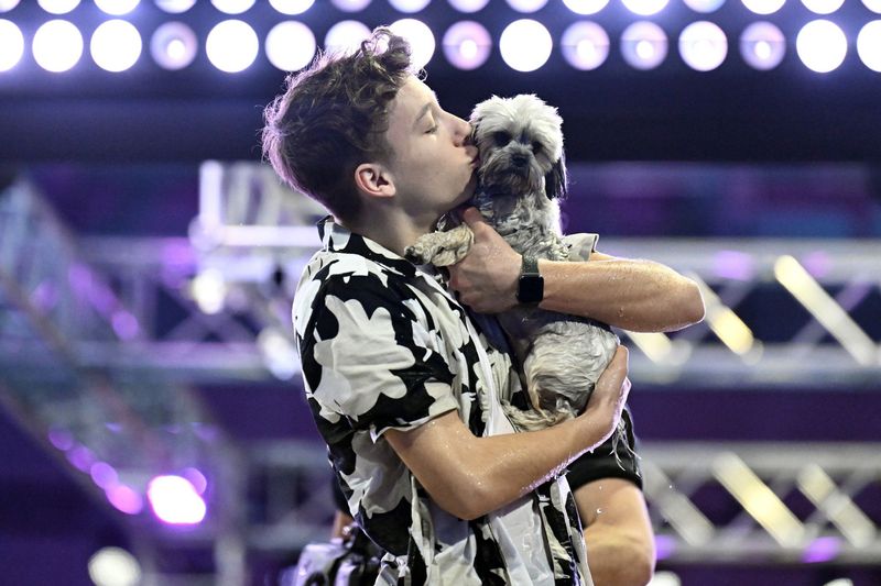 Zum vierten Mal kämpfen Herrchen und Frauchen mit ihren Wuffis um den Einzug ins Finale von "Top Dog Germany - Der beste Hund Deutschlands" (RTL). Aber nicht nur im Parcours gibt es spannende Kämpfe (Bild: Erik Hoffmeister mit Tilda). Ein ganz besonderes Duell findet am Moderatorentisch statt. Denn "Buschi" und "Köppi" kläffen sich ordentlich an ... 