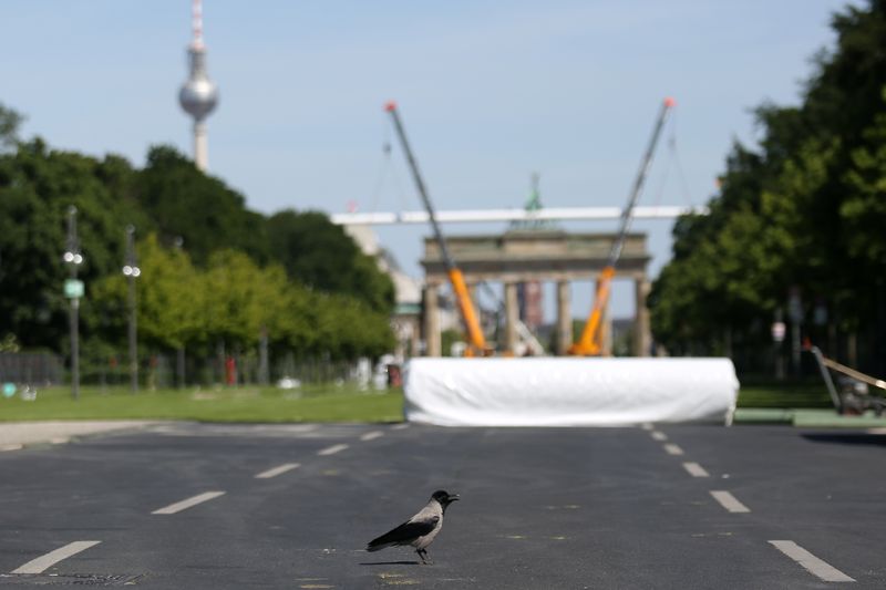 Berlin vor wenigen Tagen: Die Vorbereitungen am Brandenburger Tor laufen auf Hochtouren.