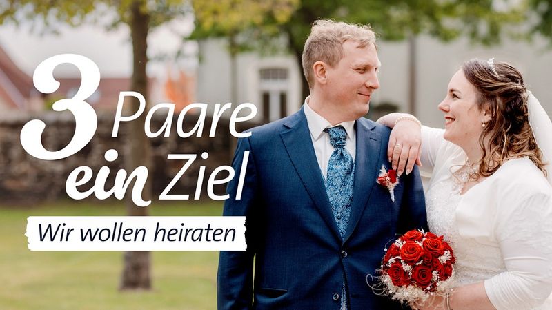 In fünf mal 30 Minuten begleitet die BR-Dokuserie "3 Paare, ein Ziel - Wir wollen heiraten" drei ganz unterschiedliche Paare durch die Vorbereitungen ihrer Hochzeiten.