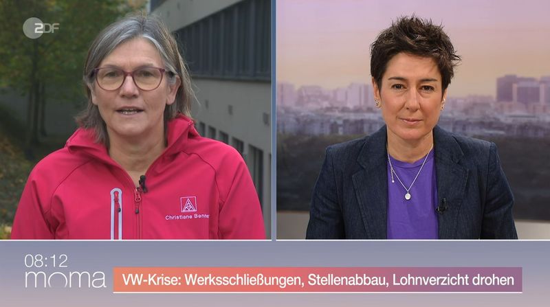 IG-Metall-Chefin Christiane Benner stellte sich im ZDF-"Morgenmagazin" den Fragen von Dunja Hayali.