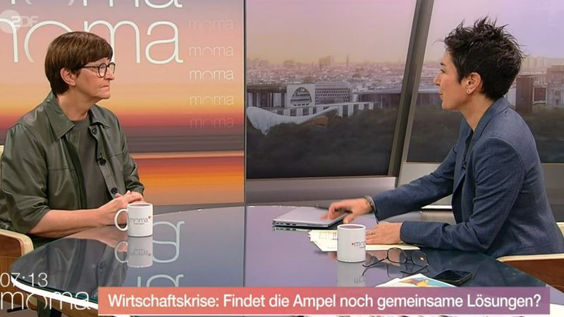 Moderatorin Dunja Hayali (rechts) stellte am Mittwoch im ZDF-"Morgenmagazin" die SPD-Vorsitzende Saskia Esken zur Rede.