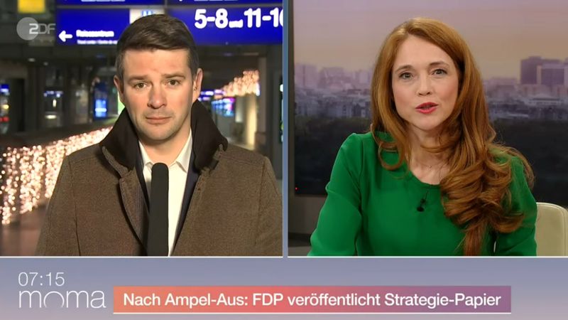 FDP-Politiker Marcus Faber stellte sich im ZDF-Moma den Fragen von Miriam Meinhardt.