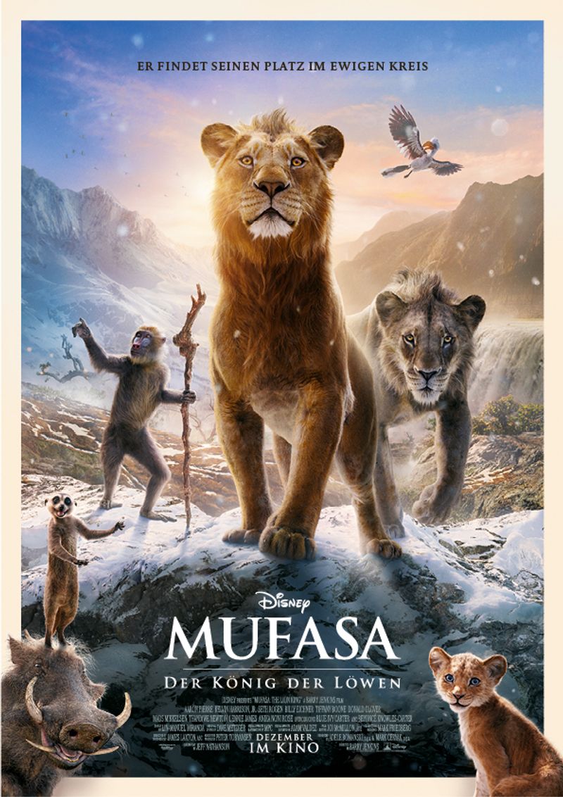 Mit "Mufasa: Der König der Löwen" bringt Disney einen Film in die Kinos, der als Sequel und Prequel zum Remake "Der König der Löwen" aus dem Jahr 2019 fungiert.