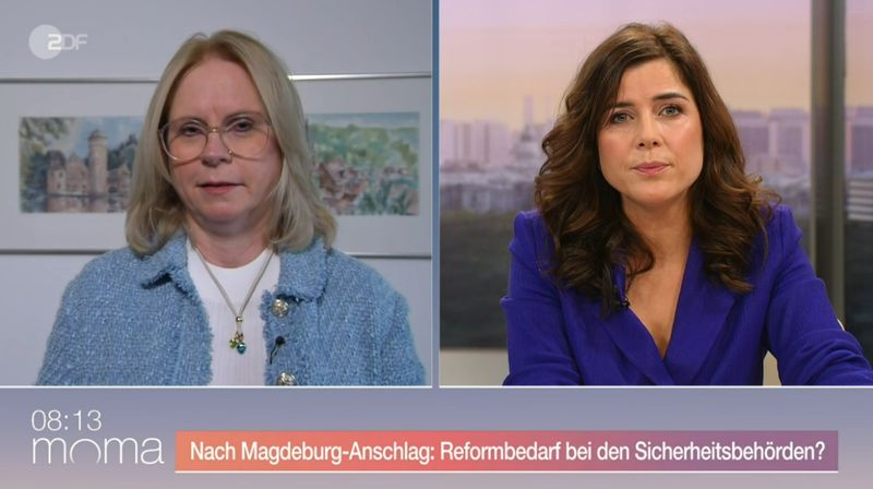 Andrea Lindholz (CSU, links) stellte sich im ZDF-"Morgenmagazin" den Fragen von Eva-Maria Lemke.